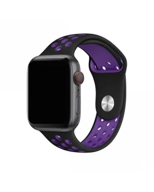 Black and purple sport band for smart watch with ventilation holes