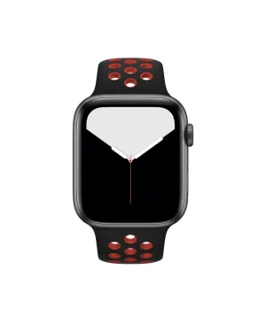 Black Red Sport Band Active For Apple Watch Front