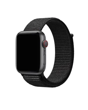Black sport loop band for Apple Watch with cellular connectivity