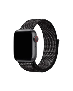 Black nylon sport loop band for Apple Watch with cellular