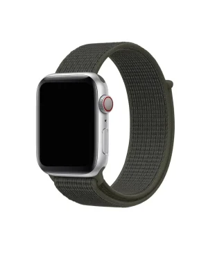 Apple Watch silver aluminum khaki sport loop band with cellular