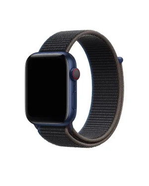 Apple Watch midnight blue aluminum with charcoal sport loop band