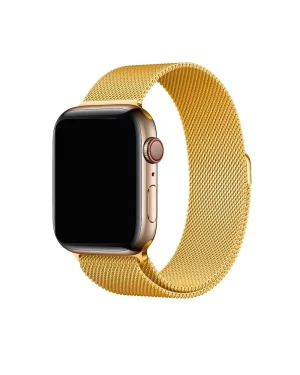 Gold Milanese Loop mesh band for Apple Watch with magnetic closure
