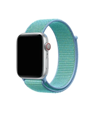 Apple Watch Sport Loop Cornflower blue green nylon woven band strap