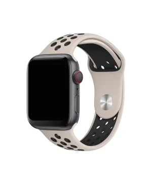 Apple Watch sport band beige black perforated Nike active strap