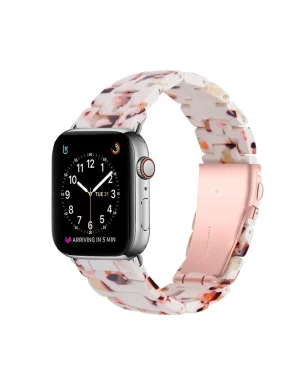 Crystal Band Nougat resin Apple Watch band with rose gold clasp