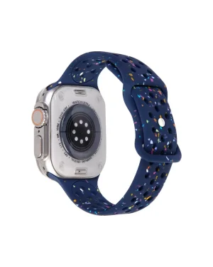 Apple Watch Ultra midnight blue glitter sport band with colorful speckled design