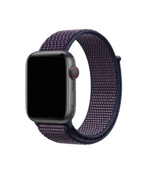 Apple Watch sport loop band indigo woven nylon with space gray case