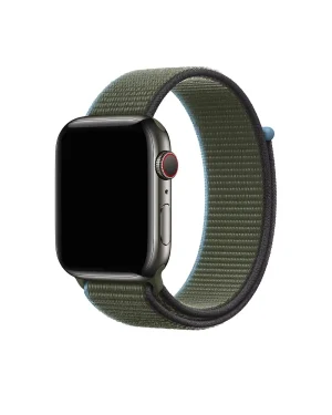 Black smartwatch with Inverness green woven sport loop band