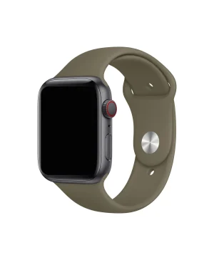 Khaki sport band for smartwatch with aluminum case and digital crown