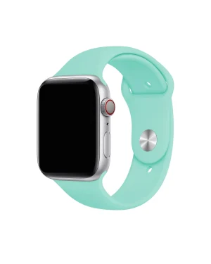 Mint green sport band for smartwatch with silver aluminum case