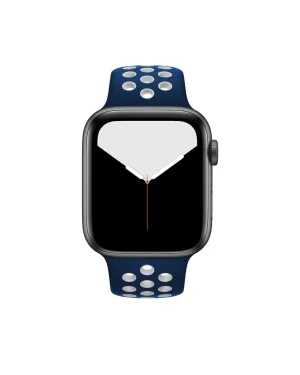 Midnight Blue White Sport Band Active For Apple Watch Front