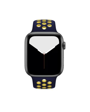 Midnight Blue Yellow Sport Band Active For Apple Watch Front