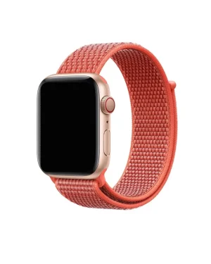Apple Watch with nectarine sport loop band and rose gold aluminum case