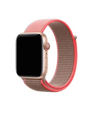 Apple Watch rose gold with neon pink sport loop band