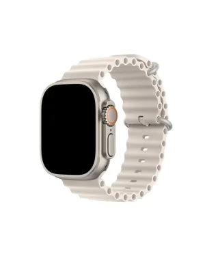 Starlight ocean band smartwatch with silicone strap and orange digital crown