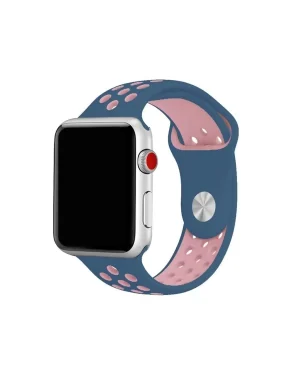 Ocean blue and light pink sport band for Apple Watch with ventilation holes