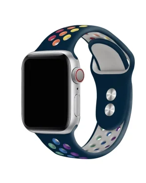 Apple Watch sport band active pine green rainbow pride multicolor dots