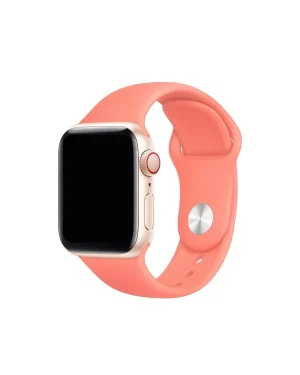 Apple Watch sport band coral pink silicone strap with aluminum case