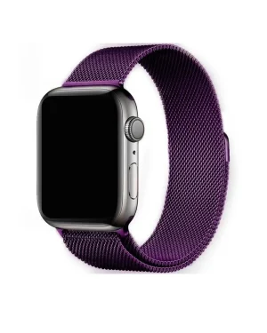 Purple Milanese Loop mesh band for smartwatch with magnetic closure