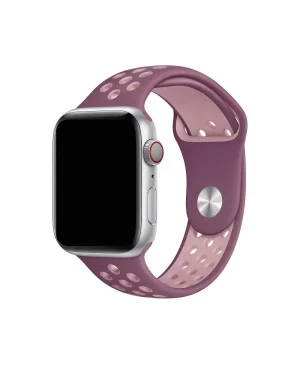 Apple Watch sport band active in purple and pink with ventilation holes