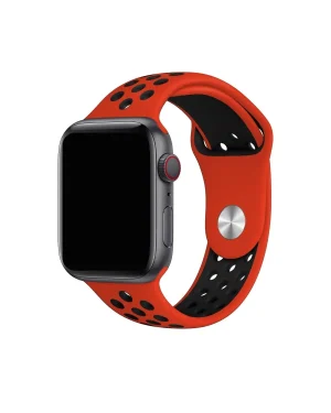 Red and black perforated sport band active smartwatch strap replacement
