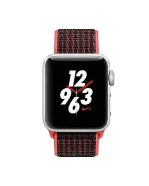 Red Black Sport Loop For Apple Watch Front