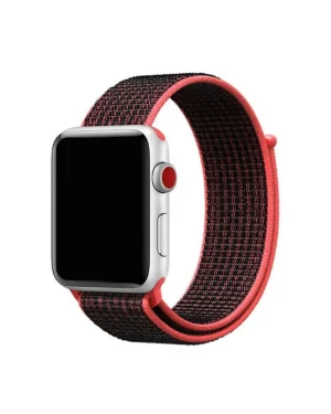 Apple Watch sport loop band red black woven nylon strap