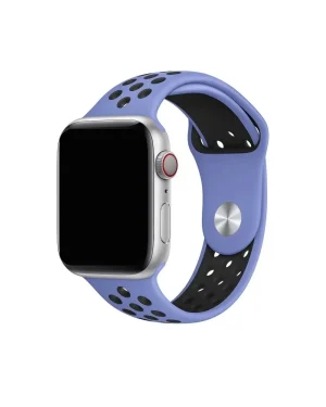Apple Watch sport band Royal Pulse and Black perforated silicone strap