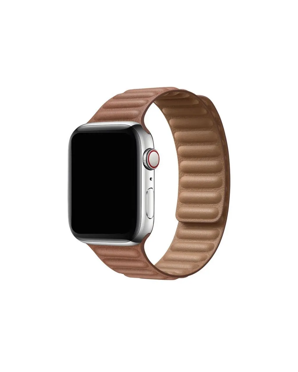 Apple Watch leather link band saddle brown quilted strap