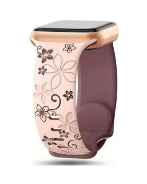 Sakura sport band with floral design in pink and smoky purple colors
