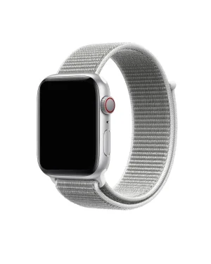 Silver aluminum smartwatch with seashell sport loop band and cellular connectivity