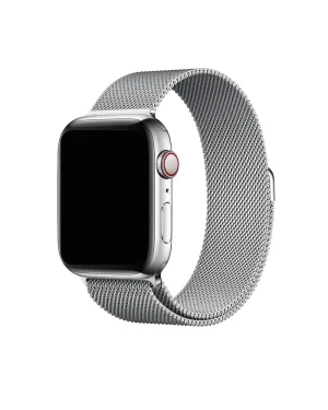 Silver stainless steel Milanese Loop band for Apple Watch