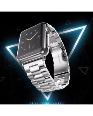 Silver Stainless Steel Band For Apple Watch Front