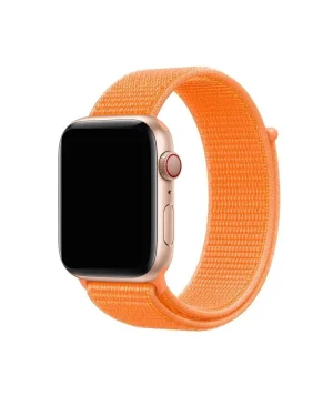Apple Watch with spicy orange sport loop band and rose gold case
