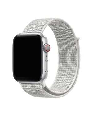 Apple Watch silver aluminum case with summit white sport loop band