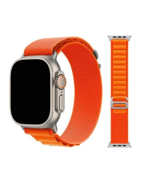 Orange Alpine Loop smartwatch band for Apple Watch with adjustable strap