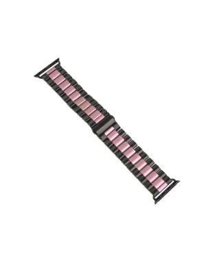 Black Rose Pink Stainless Steel Band For Apple Watch