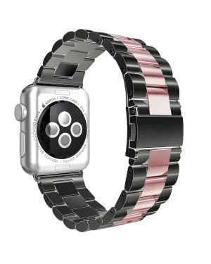 Black Rose Pink Stainless Steel Band For Apple Watch