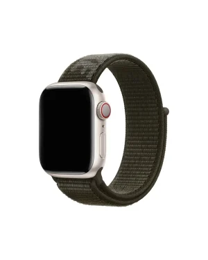 Apple Watch with olive green sport loop band and cellular connectivity