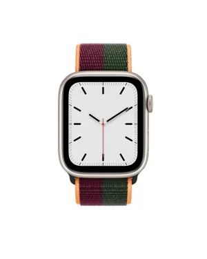 Dark Cherry Forest Green Sport Loop Band For Apple Watch Front