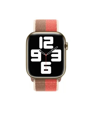 Pink Pomelo Tan Sport Loop For Apple Watch Front