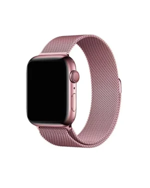 Rose pink Milanese loop mesh band for smart watch device