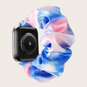 Satin Scrunchie Strap Dreamy Blue White Siennaj