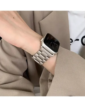 Starlight Stainless Steel Band For Apple Watch